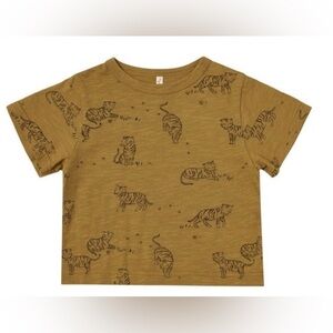 rylee + cru boys cotton ochre tiger t-shirt size 4-5